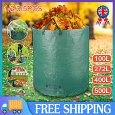Image of 100-500L Heavy Duty Waterproof Large Garden Waste Bags Reusable Storage Sacks
