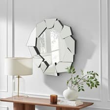 Image of Jewel Medium Abstract Round Wall Mirror Modern Glam