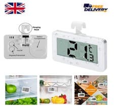 Image of Digital Kitchen Fridge Freezer Thermometer Waterproof LCD With Haniging Hook