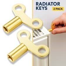 Image of Solid Brass Radiator Bleed Key | Easy Grip Plumbing Air Vent Valve Key Fits Most