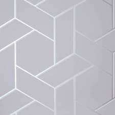 Image of Arthouse Parquet Wallpaper Metallic Geometric Geo Shapes Hexagon Silver 695501