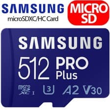 Image of 512GB Samsung PRO Plus Micro SD Card U3 A2 SDXC Class 10 Memory Card