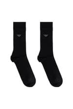 Image of Emporio Armani Men’s Black Logo Crew Socks – Fine Knit Luxury