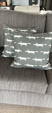 Image of PAIR OF SCION FABRIC MR FOX NATURAL & CREAM FOX CUSHION COVER 43cm x 43cm