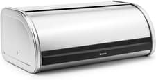 Image of BRABANTIA ROLL TOP MEDIUM BREAD BIN MATT STEEL / MATT STEEL SIDES