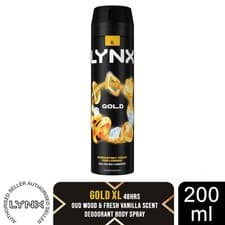 Image of Lynx XL 48-H High Definition Fragrance Gold Body Spray Deodorant, 200ml