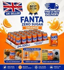 Image of Fanta Can Orange Zero 330 ml (Pack of 24)