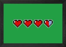 Image of Pixel Hearts Framed Wall Art Poster Canvas Print Picture