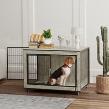 Image of PawHut Dog Crate Furniture on Wheels, for Medium Dogs