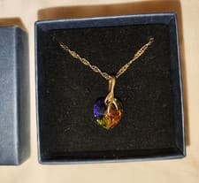 Image of Swarovski Multicoloured Heart Necklace