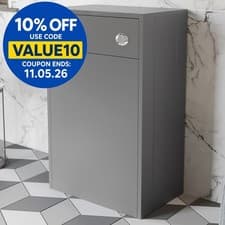 Image of Traditional Back to Wall Toilet Unit Grey 500mm BTW Bathroom Pan Not Included