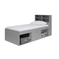 Image of Child Teen Adult Single Storage Cabin Bed with Storage White 190 x 90 3ft