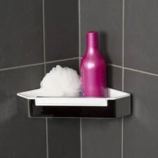 Image of Croydex Shower Caddy Corner Shelf Organiser Rack with Wiper Blade for Bathroom