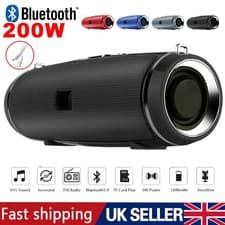 Image of 200W Portable Bluetooth Speaker IPX2 Waterproof Outdoor HIFI Pillar Speaker Subw