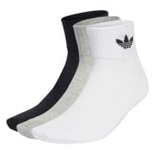 Image of Adidas Mid Crew Socks 3 Pack Unisex Cushioned Fit Multi Colour UK Sports Gym