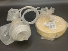Image of 3 x Modern Cream Ceiling Pendant Light E27(ES) - Clear Flex - 1M