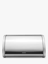 Image of BRABANTIA ROLL TOP MEDIUM BREAD BIN MATT STEEL / MATT STEEL SIDES