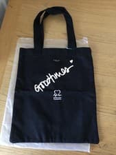 Image of BNWT RADLEY BRITISH HEART FOUNDATION BLACK LINEN TOTE.
