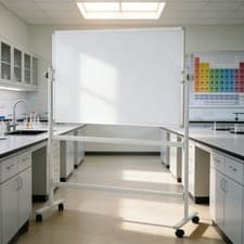Image of Double Sided Magnetic Whiteboard Adjustable Mobile Revolving Board with Magnets