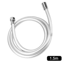 Image of Smooth Matt Silver Shower Hose Brass Pipe Standard Bore PVC Long Flexible 1.5/2m