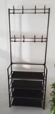 Image of Floor Standing Coat Rack With Shelves - Black - Brand New In Box