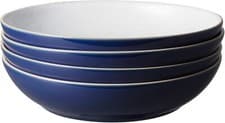 Image of Denby - Elements Dark Blue Pasta Bowls Set of 4 - Dishwasher Microwave Safe Cro