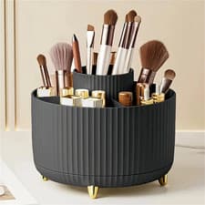Image of 360° Rotating Makeup Organizer - 1Pc Plastic Cosmetic Storage with 5 Compartment