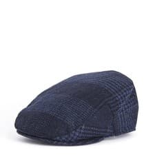 Image of Barbour Deveron Tweed Flat Cap Navy