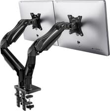 Image of HUANUO Dual Monitor Arm Desk Mount 13–32" VESA 75/100 Tilt Swivel Black