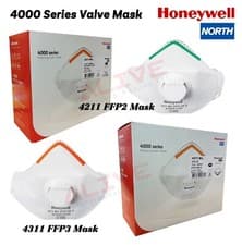 Image of Honeywell FFP Mask 4000 Series FFP3 FFP2 Filtering Foldable Valve Face Masks