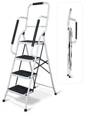 Image of Aidapt 4 Step Ladder with Dual Handrails Folding