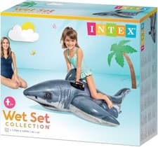 Image of New Intex Wet Set Collection Shark Ride On Pool Inflatable
