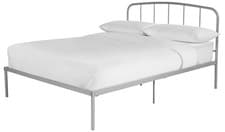 Image of Freja Double Metal Bed Frame - Silver