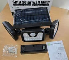 Image of Solar Motion Sensor Wall Light 74 LED Split Outdoor Security Lamp Waterproof Gar