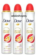 Image of Dove Advanced Care Fresh Antiperspirant Deodorant Peach & White Blossom 3x200ml.