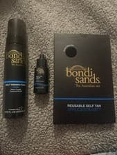 Image of Bondi Sands Self Tanning Foam - Dark, 200ml with tanning mitt & face drops 30ml