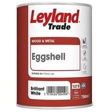 Image of Leyland Trade Eggshell Brilliant White Paint 750ml