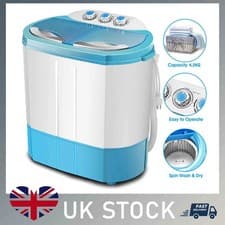 Image of Mini 4.5kg Dorm Washing Machine Twin Tub Compact Dryer Laundry Washer
