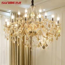 Image of Luxury Crystal Chandelier Lighting Candle Pendant Light Living Room Ceiling Lamp