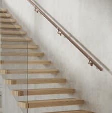 Image of Rothley Staircase Handrail Kit Copper 3.6m EasyFit Stainless Steel Bannister