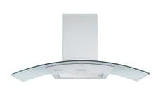 Image of Cookology CGL900SS/A Extractor 90cm Curved Glass Chimney Cooker Hood in S/Steel