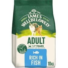 Image of 10 Kg JAMES WELLBELOVED ADULT COMPLETE DRY CAT FOOD FISH