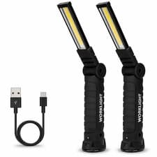 Image of 2PCS Work Light Rechargeable LED Magnetic COB Inspection Torch, Type-C Cordless