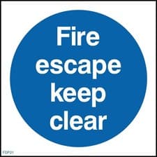Image of Fire Escape Keep Clear Sign or Sticker - All Material & Size options (FDP21)