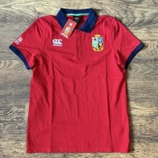 Image of British & Irish Lions Canterbury Rugby Union Polo Shirt Large Red Mens 2021 Tour