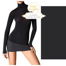 Image of Buenos Aires Pullover By Wolford XS Black High Neck Transparent