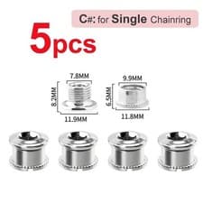 Image of 5/20Pc Bicycle Chainring Bolts Screws M8 MTB Road Bike