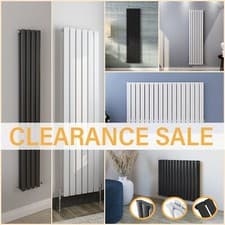 Image of Designer Flat Panel Oval Column Radiator Horizontal Vertical Central Heating