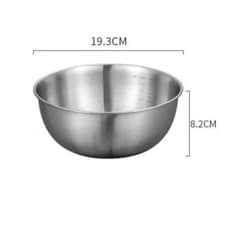Image of 1pc Stainless Steel Mixing Bowl Set w/ Scale Non-Slip Kitchen Baking UK