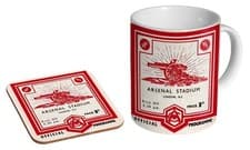 Image of Arsenal Football Programme Collectors - Coffee / Tea Mug And Coaster Gift Set